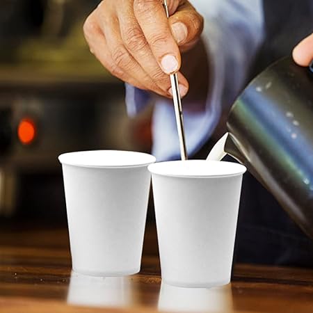 Disposable Paper Cups, 60pcs White Paper Cups For DIY Wedding Party Picnic BBQ Travel and Event 8OZ