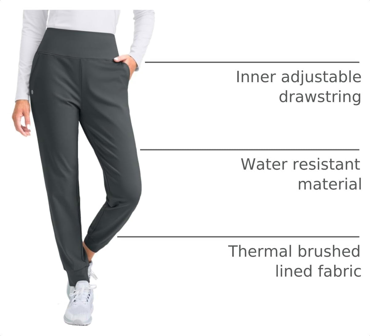 G Gradual Women's Fleece Lined Water Resistant Hiking Joggers