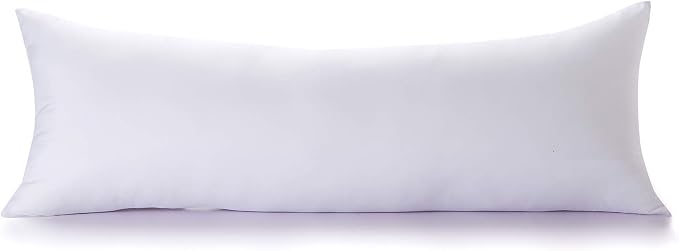 Acanva Fluffy Bed Sleeping Side Sleeper Body Pillow Insert, Long 20” x 60”, Gray