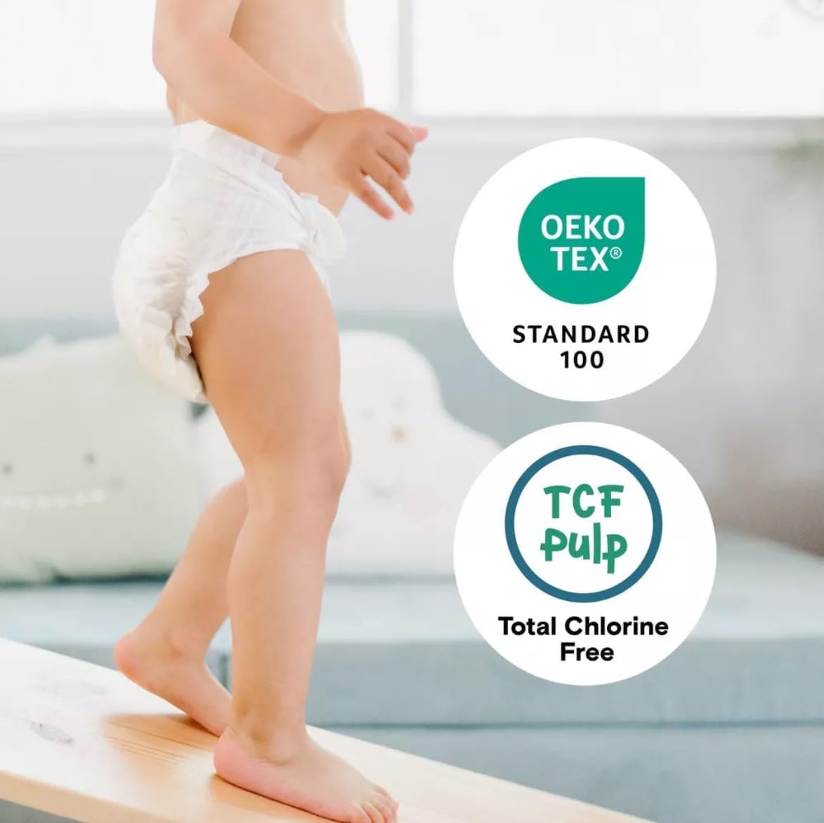 Kudos Chlorine Free Premium Diapers - Cotton-Lined - Size 5, 23 Count - 27+ lbs