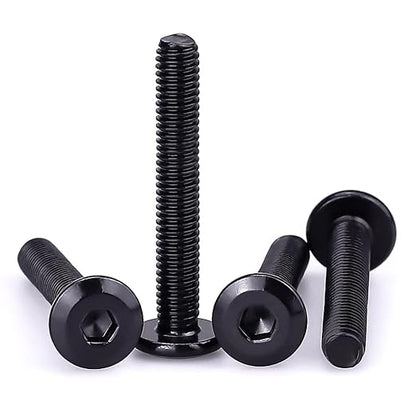 14-20 x 2 Black Hex Socket Head Cap Screws, 304 Stainless Steel 18-8, Furniture Bolts, Connector Screws, Black Coated, Full Thread, 25 PCS