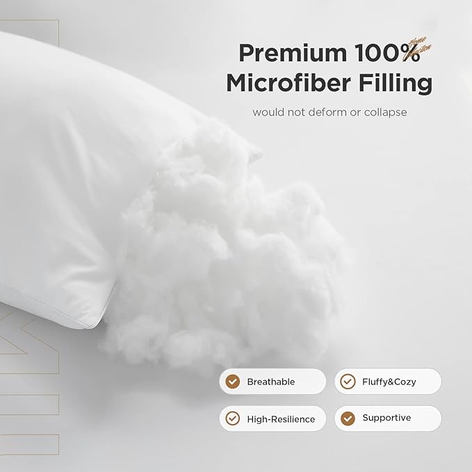 Acanva Decorative Square Throw Pillow Inserts Hypoallergenic Form Stuffer Cushion Sham Filler, 1 Count (Pack of 1), White