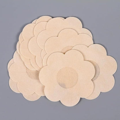 Women Satin Cloth Nipple Cover Pads Sexy Breast Adhesive Invisible Top Tape Anti-Bump Disposable Breast Paste( 10 PC )
