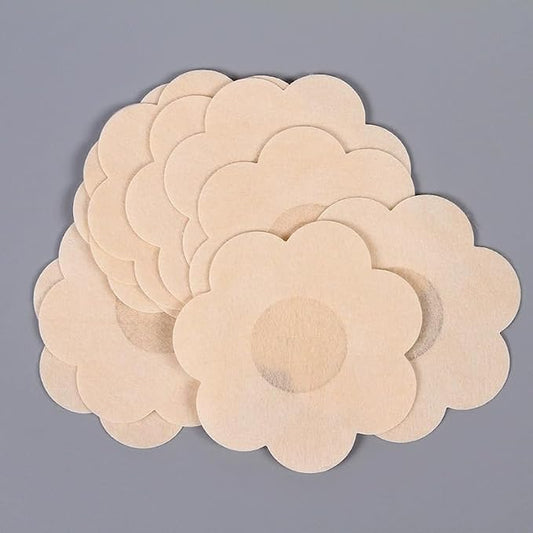 Women Satin Cloth Nipple Cover Pads Sexy Breast Adhesive Invisible Top Tape Anti-Bump Disposable Breast Paste( 10 PC )