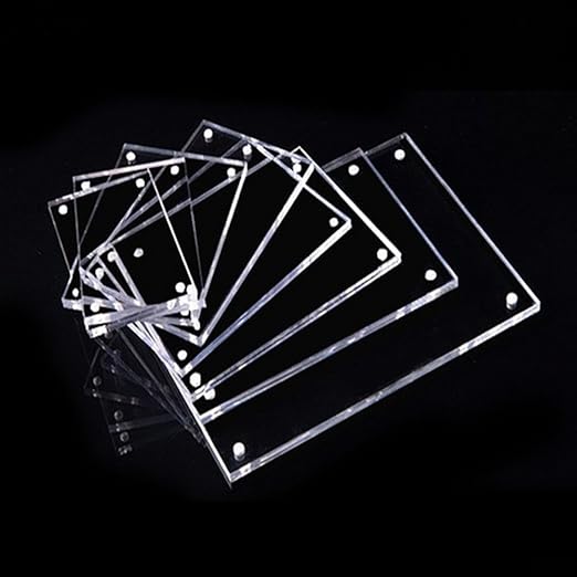 Acrylic Picture Frames 5 Sizes, Clear Picture Frames Freestanding Double Sided Magnetic Acrylic Frameless Transparent Square Frame For Desktop Display(7 x 12cm)