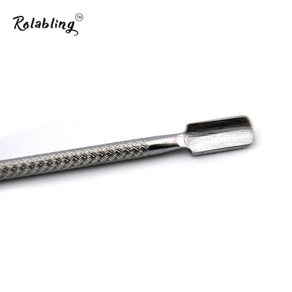 Nail Cuticle Pusher and Spoon Cleaner Professional Stainless Steel Double Ended Cuticle Remover Nail Cutter Manicure Pedicure Nail Care Tool (size-1)