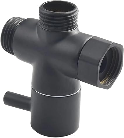 Sturdy And Durable Diverter Valve T Adapter 12in Female 12in Male Black Brass For Solid Metal Handle