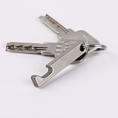 SW637 Mini Titanium Keychain Beer Bottle Opener,Bar Gifts for Men, Husband, Dad, Boyfriend,EDC Supplies for Outdoor Travel.Only 0.28oz weight