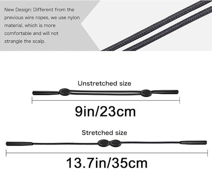 Festty Glasses Strap Sports, 3 pcs, for Kids Women Men, Adjustable, Black No Tail,Non-slip Eyeglasses Strap, Sunglasses Lanyard String Chain, Reading Eye Glasses Holders Around Neck, Eyewear Retainer