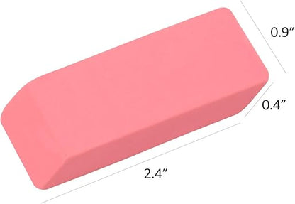 Basics Rectangular Eraser, 24 Count, Pink
