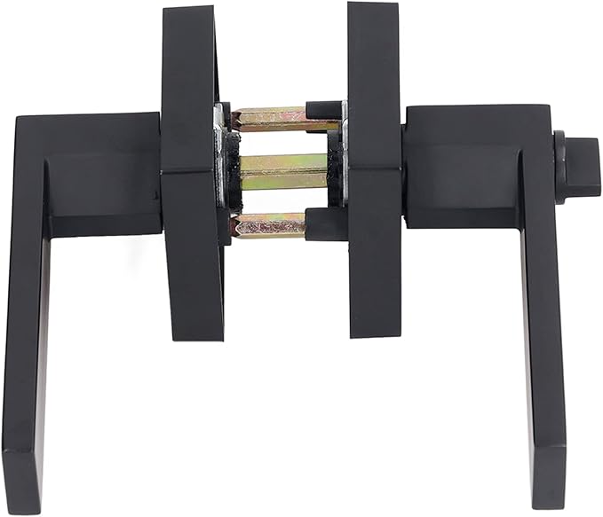 Door Lever Zinc Alloy Brass Sturdy Black Modern Look Indoor Door Handle for Passage Closet Corridor