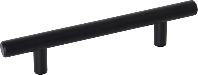 RCH Hardware HD-SS002-96 Solid Stainless Steel Modern Cabinet Drawer Handle Pull, 3 34 Inch, Matte Black (2 Pack)