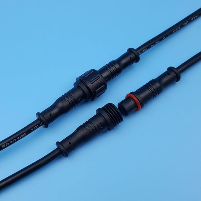 10Pairs Black Small Size DC/2/3/4/5 Pin 20cm Waterproof IP65 Male and Female LED Strip Cable Wire Connector - (Color: 10Pairs 2Pin Cable)