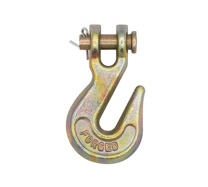Mytee Products 4 Pack 1/4" Grade 70 Clevis Grab Hooks - 11660 lbs Breaking Strength Forged Steel - Chain Grab Hook for Truck Tractor Flatbed - Heavy Duty Grab Hooks for Lifting, Rigging, Forklift