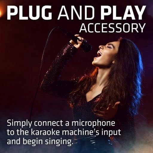 808 Singsation Dynamic Microphone with 6' Cord, Lightweight, No Batteries Required, Plug and Play Accessory, Designed for SPKA30SPKA700 Karaoke Machines