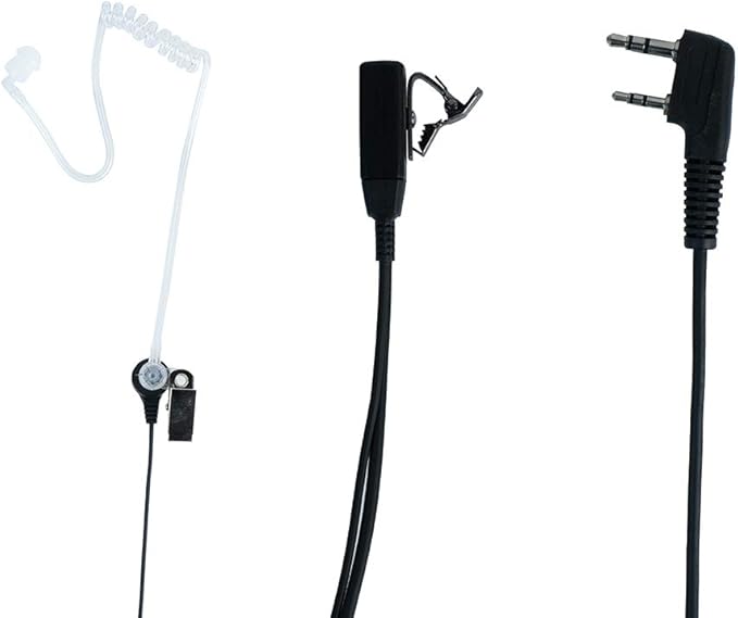 2 Pin Covert Acoustic Tube Earpiece Headset with Ptt Mic for Baofeng Puxing Wouxun 2 Way Radio Walkie Talkie