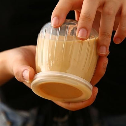 1PCS Pudding Glass Jar,Juicing Milk Storage Container Yogurt Pudding Glass Jar Bottle Mini Mousse Drinking Bottle with Lid(200ml), AMXEB0FVUIUS
