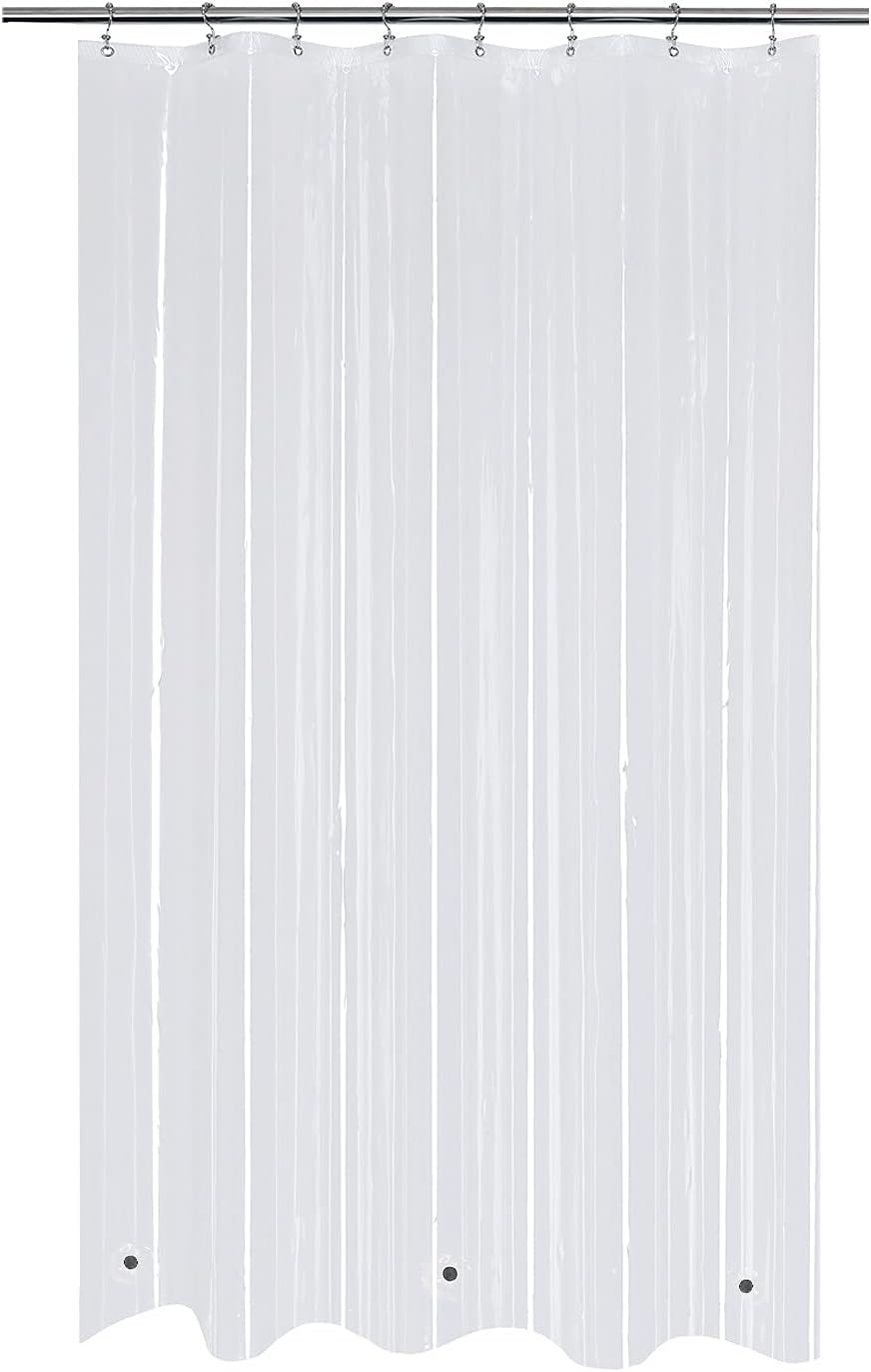Clear PEVA Shower Curtain Liners with 3 Magnets, Water Proof Plastic Shower Liner for Bathroom or Shower Stall, 54x78