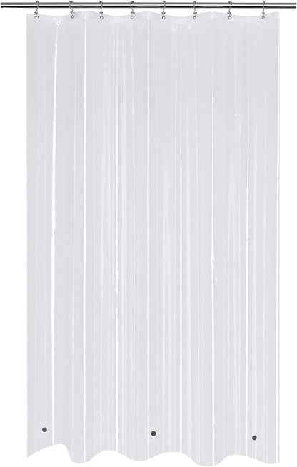 Clear PEVA Shower Curtain Liners with 3 Magnets, Water Proof Plastic Shower Liner for Bathroom or Shower Stall, 54x78