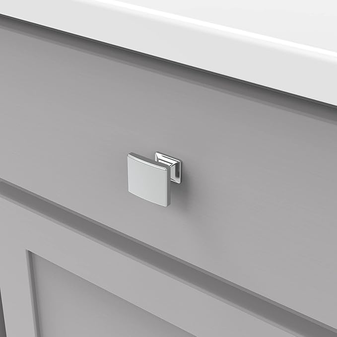 Hickory Hardware 1 Pack Solid Core Kitchen Cabinet Knobs, Luxury Cabinet and Dresser Knobs, Handle Pulls for Doors & Drawers, 1-7/16 Inch, Chrome, Forge Collection