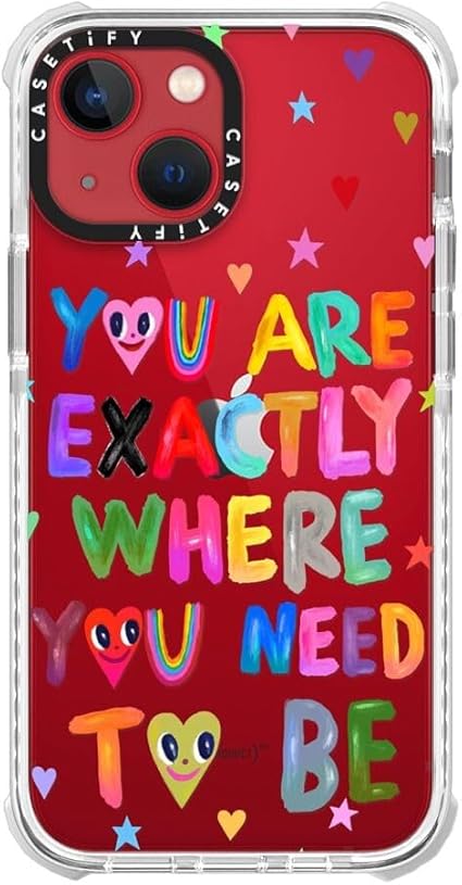 CASETiFY Ultra Impact iPhone 13 Mini Case 9.8ft Drop Protection - You are Exactly Where You Need to be - Clear Frost