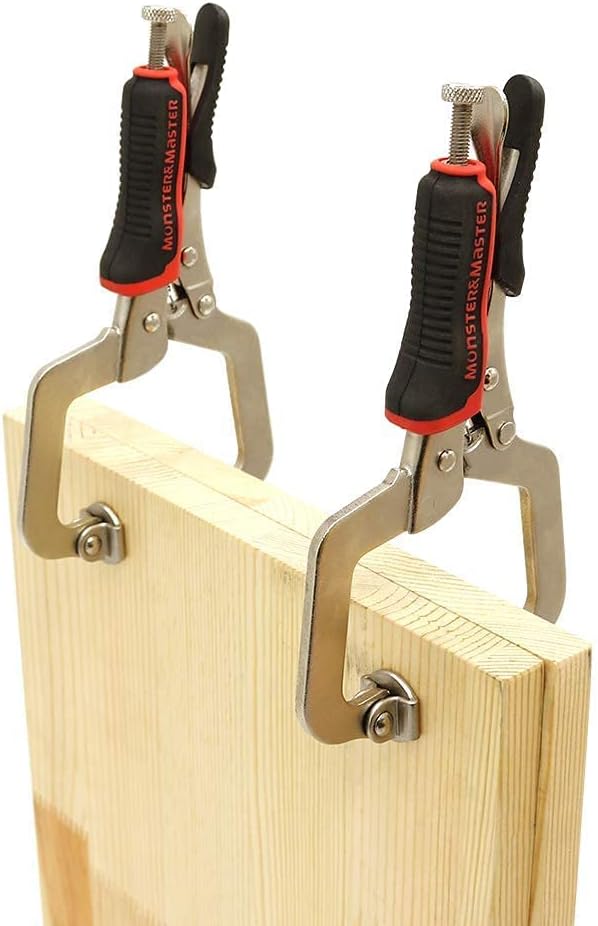 Monster  Master 6" C clamp Face Clamp Locking Plier with Larger Flat Swivel Pads for Woodworking, Welding and Pocket Hole Joinery, 2-Piece