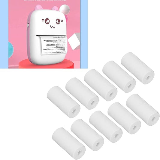 10Rolls 2.24 x 0.98in Thermal Printer Paper, White Printable Thermosensitive Thick Paper Thermal Paper Rolls for Small Printer