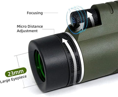 12x50 Monocular Telescope High Power Bak4 Prism IPX5 Waterproof for Stargazing Bird Watching Hunting Camping Hiking Concert Soccer Game, YMT3