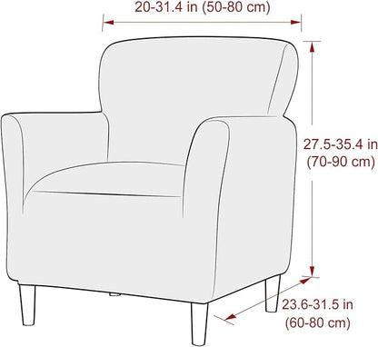LiveGo Stretch Mid Century Modern Armchair Slipcover 1-Piece Solid Accent Chair Covers with Arms Soft Chair Slipcovers for Living Room Furniture Protector Office Reception