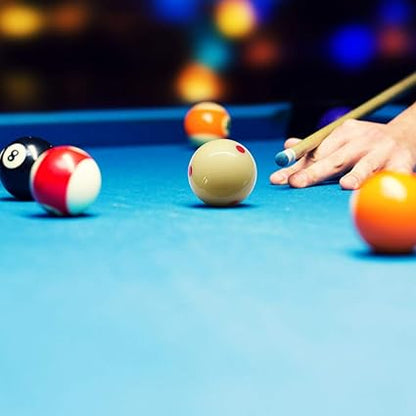 Lixada Billiards 2-14" Regulation Size BilliardPool Ball - Pro Cup Cue Ball with 6 RedBlue Dots, White