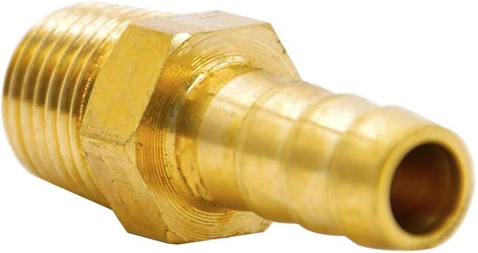 YOUHO Air Hose Fittings Brass Hose Fitting, Adapter, 14" Barb x 14" NPT Male Pipe(5 PCS)