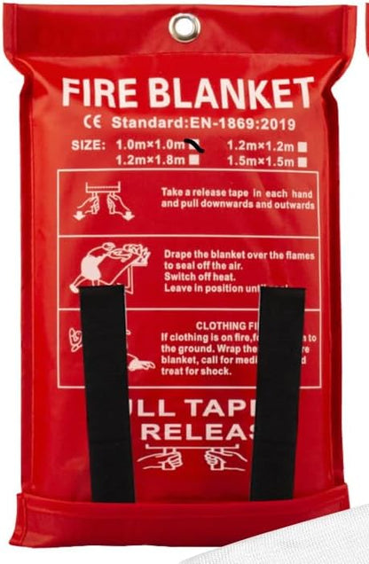 Fire Blanket, 1M x 1M (39.37in x 39.37in), EN-1869:2019 Standard