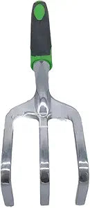 1pc Flower Shovel Hoe rake Gardening Tools Garden Shovel Planting Flowers Planting Grass sea stall Tools Children Shovel Sand Toys for Digging-Green Handle Aluminum Alloy Three rakes