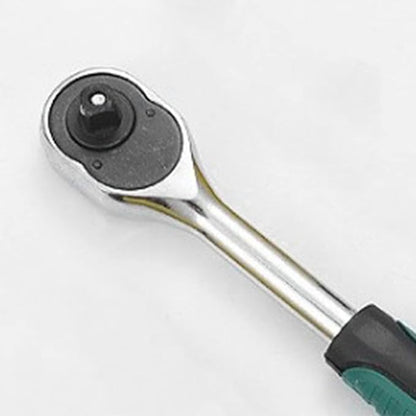 Quick Release Ratchet Wrench, CRV 38 24 Tooth Ergonomic Rubber Handle Auto Repair Tool