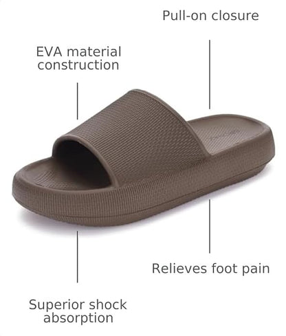 BRONAX Pillow Slippers for Women and Men | House Slides Shower Sandals | Cushioned Thick Sole