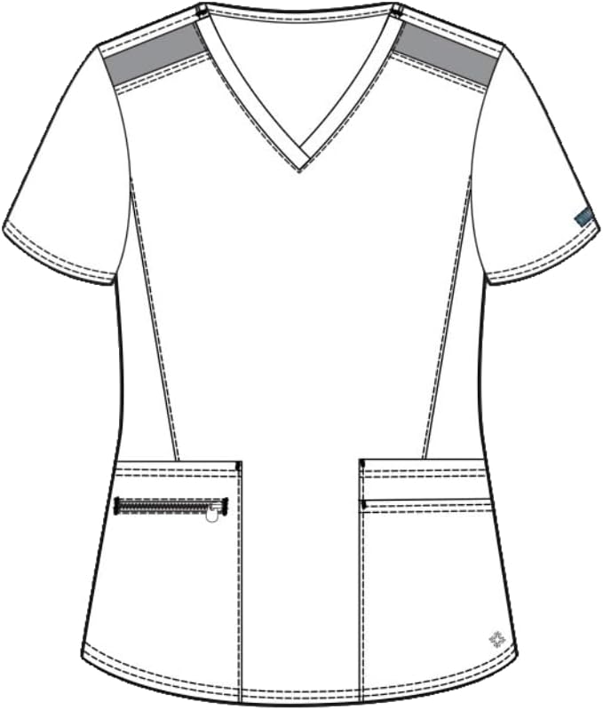 Med Couture Scrub Top for Women, V-Neck with 4 Pocket, Ultra Soft, 2-Way Stretch and Wrinkle-Free Fabric - MC7468