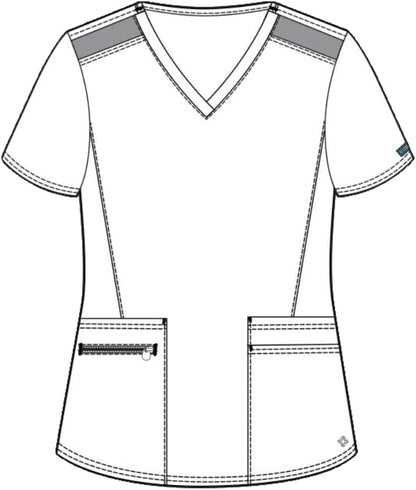 Med Couture Scrub Top for Women, V-Neck with 4 Pocket, Ultra Soft, 2-Way Stretch and Wrinkle-Free Fabric - MC7468