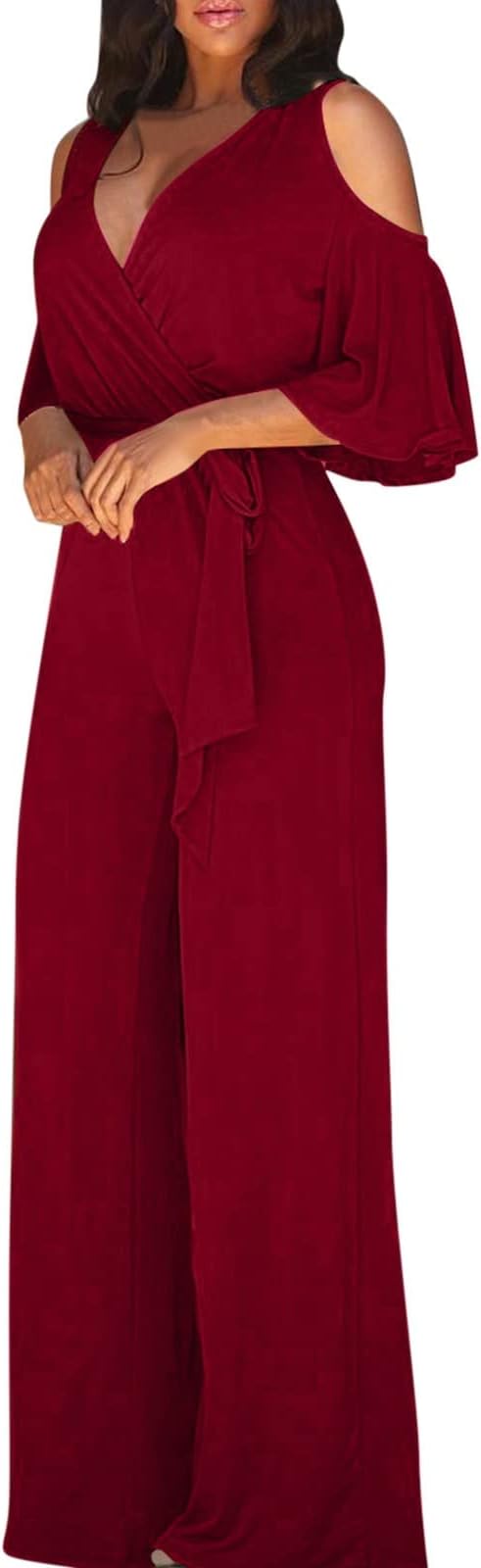 Offthe Shoulder Romper for Women Dressy Evening Cocktail Party Wedding Guest Plus Size Cold Shoulder Jumpsuits