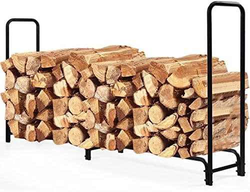 Rocky Mountain Goods 8 ft Firewood Rack - Outdoor/Indoor - Wood Storage Firewood Holder - Heavy Duty Steel Log Rack - Easy Install in Minutes - Included Hardware - Keeps Firewood Up and Dry