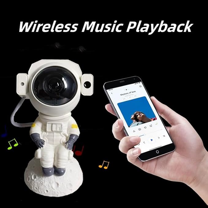 Lancoon Astronaut Star Projector Lamp with Wireless Music Galaxy Projection Light for Kids Bedroom Decor Remote Control Night Light Gift for Boy Girl Christmas Birthday