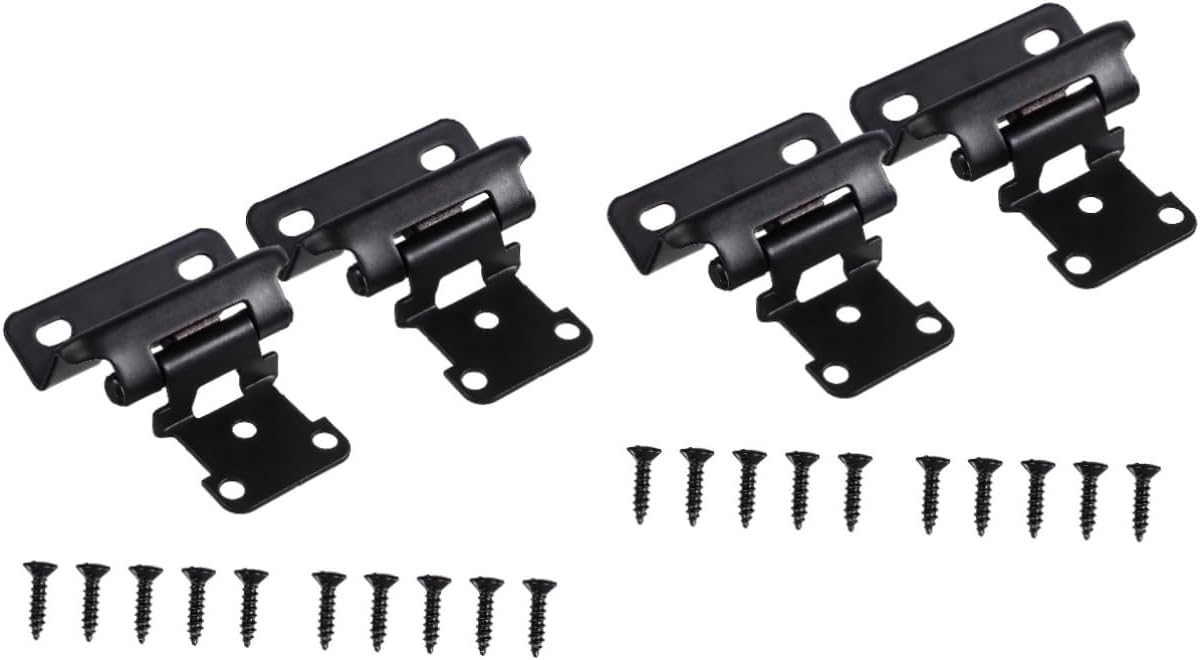 Mipcase 2sets Overlay Self Closing Cabinet Hinges Soft Close Door Hinges for Kitchen Furniture Automatic Closer Smooth Cold-Rolled Versatile Use Cabinets and Wardrobes