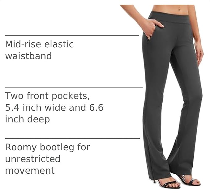 Safort 31" 34" Women Bootcut Yoga Tall Dress Pants Flare Long Trousers Work Stretchy Business Casual Slacks Pockets