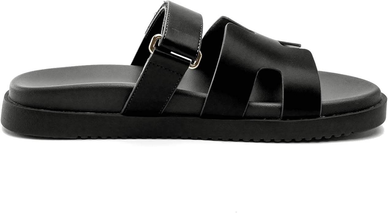 Sandals for Women Open Toe Thick Sole Slide Shoes Comfort Platform Sandals Adjustable Strap Casual Slip on Flats Beach Sandals