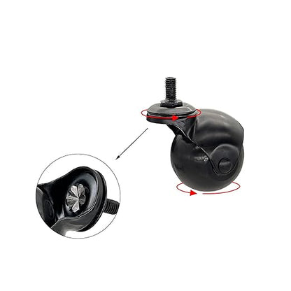 4pcs Caster Wheels, Swivel Plate Ball Casters Set of 4, Antique Furniture Casters Brass, Heavy Duty, Office Chair Caster(Black 1.5'')