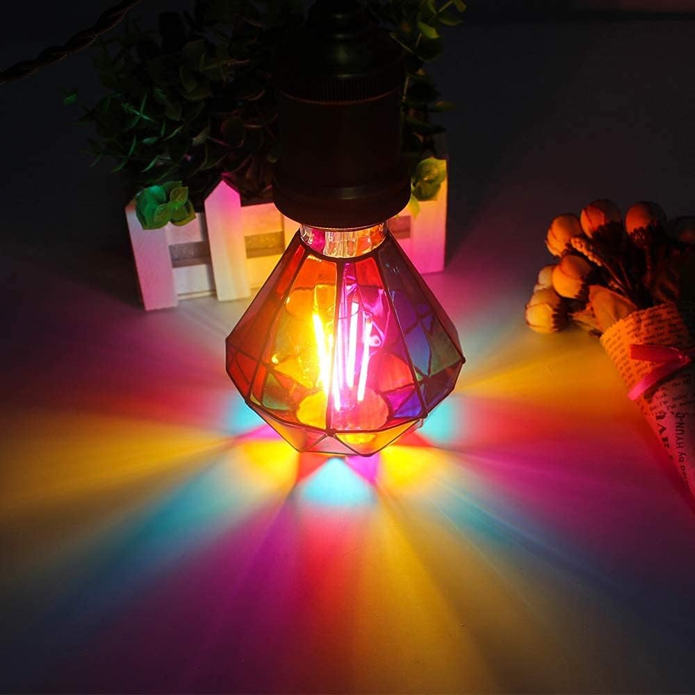 I-SHUNFA Stained Glass Edison LED Light Bulb, E26 Standard Base 6 Watts Heatless G95 Globe Shape LED Light Bulbs for Home Party, Recreation Room,Balcony,Garden,Christmas Decoration?Non-dimmable)