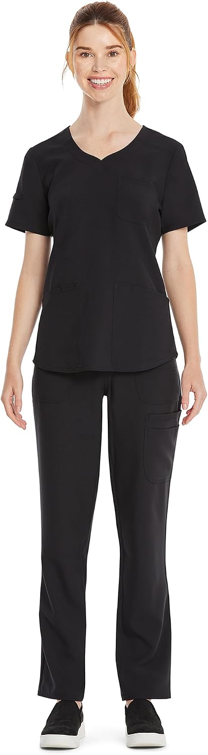 Large, Scrubstar Womens Sweetheart V-Neck Scrub Top Soft Stretch Nursing Uniform with 3 Pockets Women’s Medical Scrubs for Women.