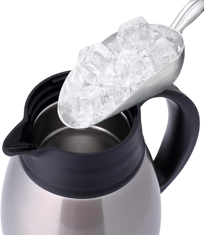 GiNT Stainless Steel Thermal Coffee Carafe, Double Walled Vacuum Water and Beverage Dispenser, 12 Hour Heat Retention, 65 OZ 1.9 Liter, Silver