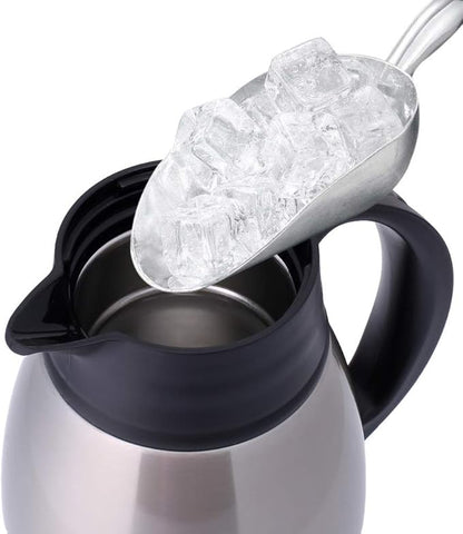 GiNT Stainless Steel Thermal Coffee Carafe, Double Walled Vacuum Water and Beverage Dispenser, 12 Hour Heat Retention, 65 OZ 1.9 Liter, Silver