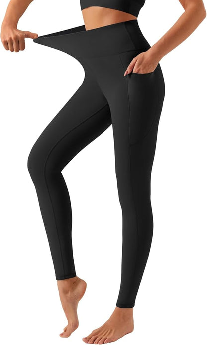 DOTDOG High Waisted Yoga Leggings for Women Tummy Control Legging with 3 Pockets Buttery Soft Compression Workout Yoga Pants