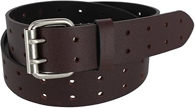 Dickies Men's 38MM Wide Two Prong Casual Leather Belt Brown XL (42-44)